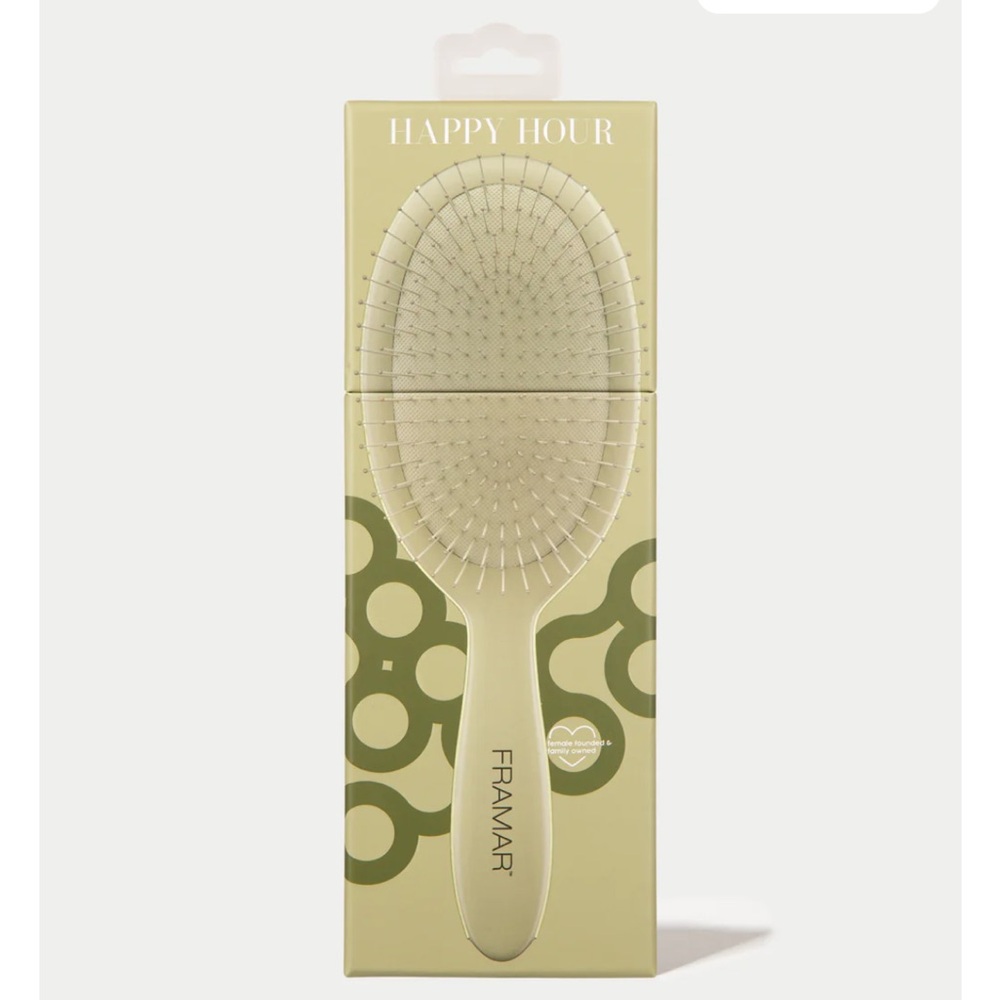 Framar Happy Hour Oval Paddle Brush in Olive Green